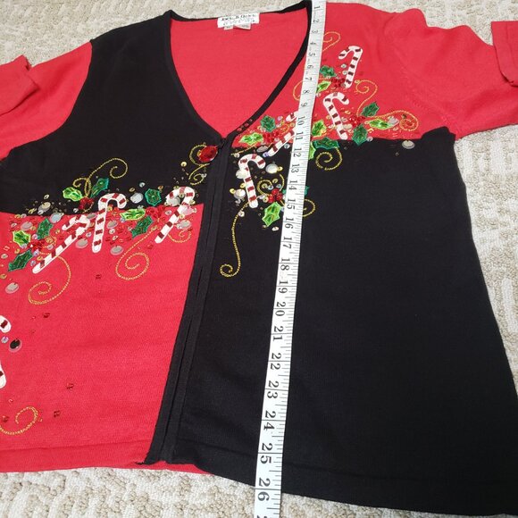 VTG 90s Jack B. Quick Holiday Embellished Festive Embroidered Cardigan XL - Picture 10 of 14